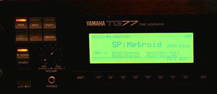 Hintergundbeleuchtung Yamaha TG77, gelb